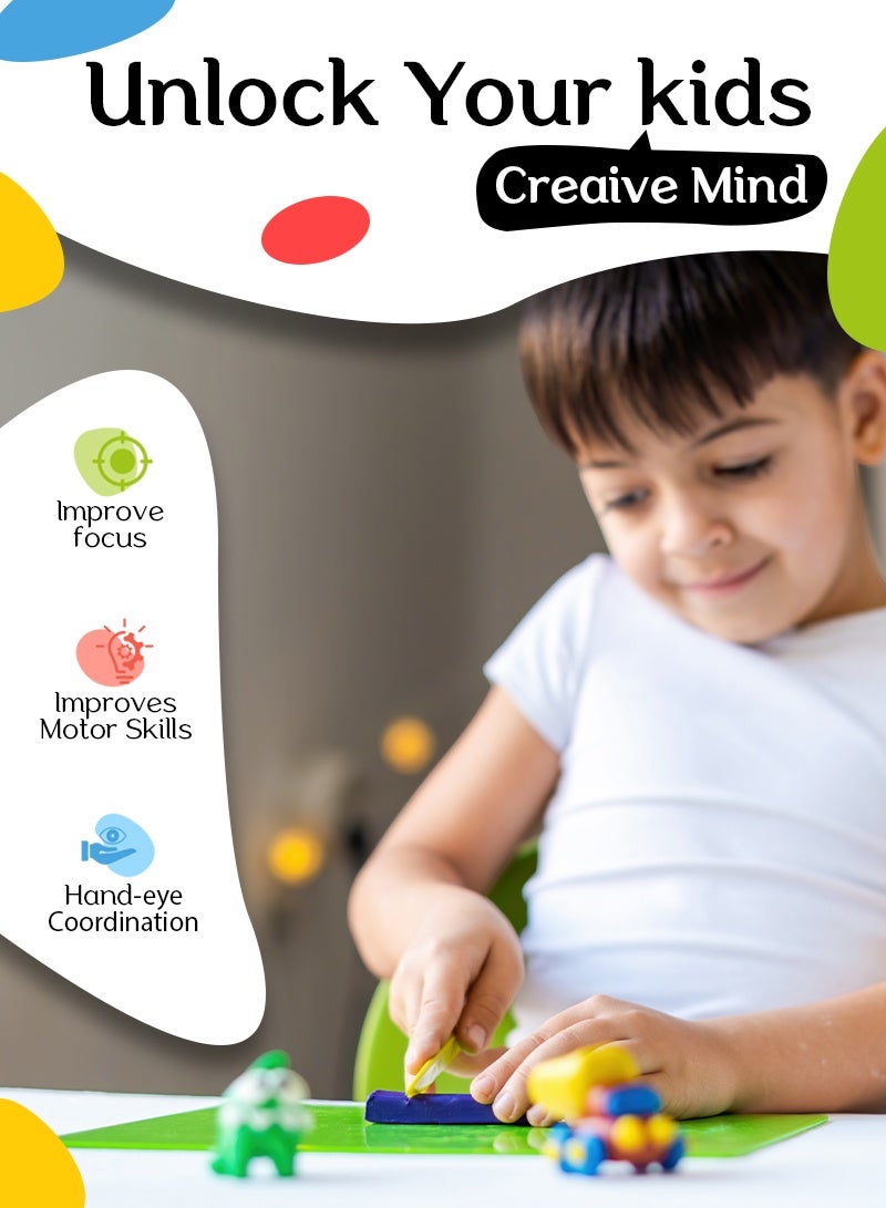 ABJ Clay 48 Colors, Modeling Clay for Kids DIY Starter Kits, Oven Baked Model Clay, Non-Sticky Molding Clay with Sculpting Tools, Gift for Children and Artists (48 Colors) - Image 2